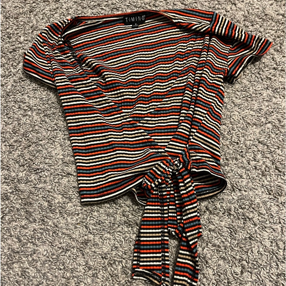 Striped crop top from tie perfect for going out